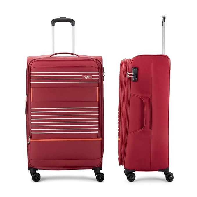 Skybags Beach Polyester Softsided 79 cm Large Check-in Stylish Luggage Trolley with TSA 8 Wheels Red Trolley Bag - Unisex