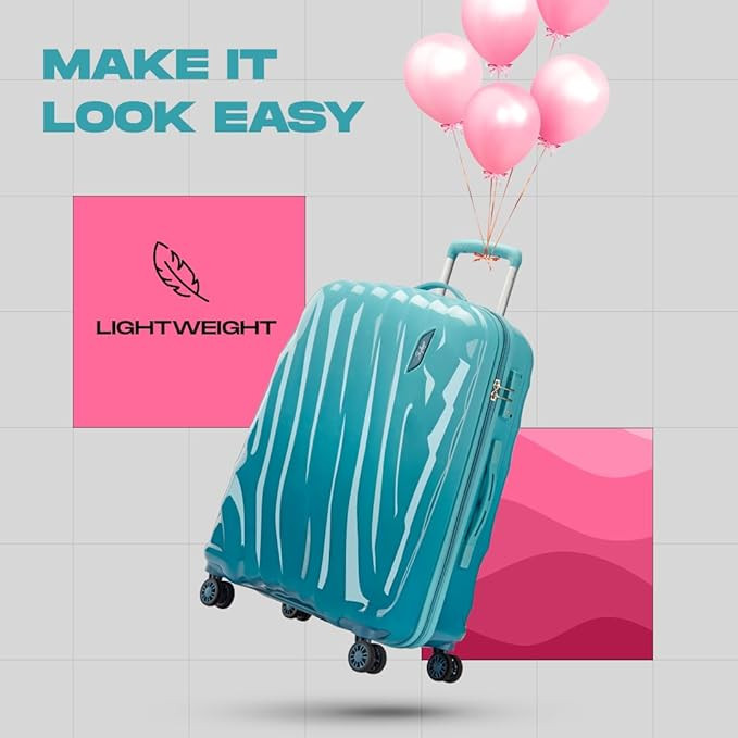Skybags Bloom Medium Size Hard Luggage 67 cm  Printed Luggage Trolley with 8 Wheels TSA Approved Lock and Anti Theft Zipper