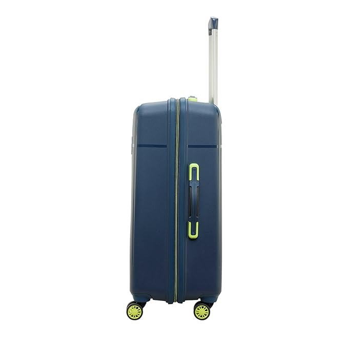 Skybags Cityscape 67Cms Polypropylene Hardsided Medium Size 8 Wheels Anti Theft Zipper Blue Suitcase