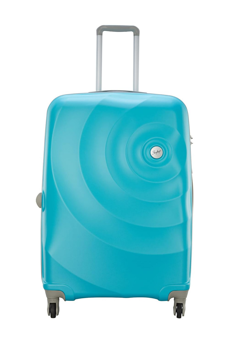 Skybags Mint 79Cms Large Check-in Polycarbonate Hardsided 4 Smooth Wheels SpeedWheel Trolley 8 Wheel Suitcase Turquoise Blue 80 Centimeters