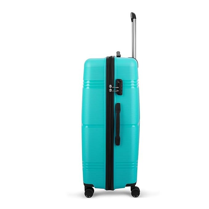 Skybags Paratrip Large Size Hard Luggage 79 cm  Polypropylene Luggage Trolley with 8 Wheels and Anti Theft Zipper  Turquoise Unisex