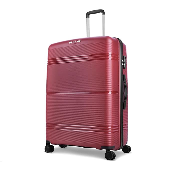Skybags Paratrip Large Size Hard Luggage 79 cm  Polypropylene Luggage Trolley with 8 Wheels and Anti Theft Zipper  Maroon