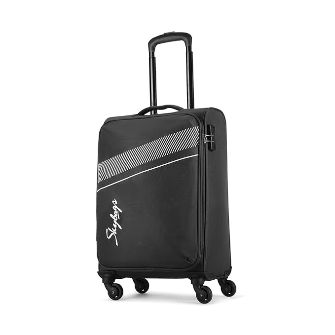 Skybags Trick Polyester Softsided 58 cm Cabin Stylish Luggage Trolley with 4 Wheels  Black Trolley Bag - Unisex