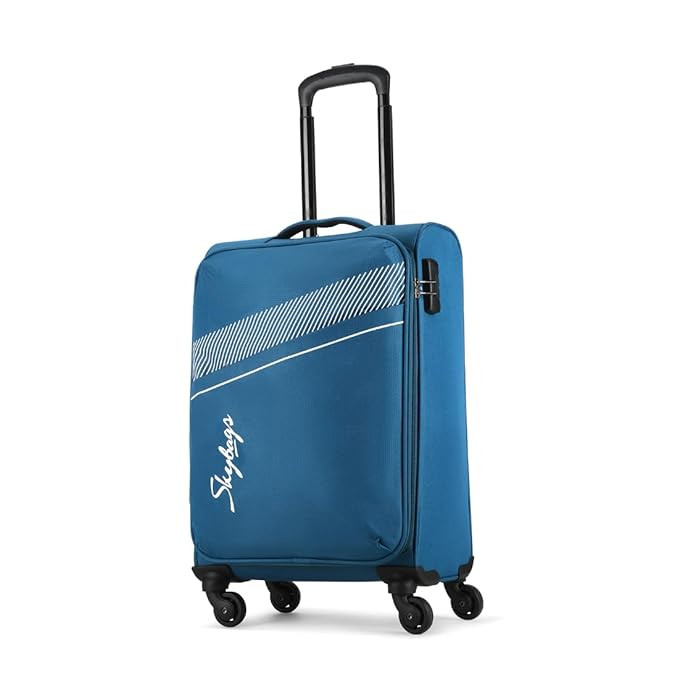 Skybags Trick Polyester Softsided 58 cm Cabin Stylish Luggage Trolley with 4 Wheels  Blue Trolley Bag - Unisex