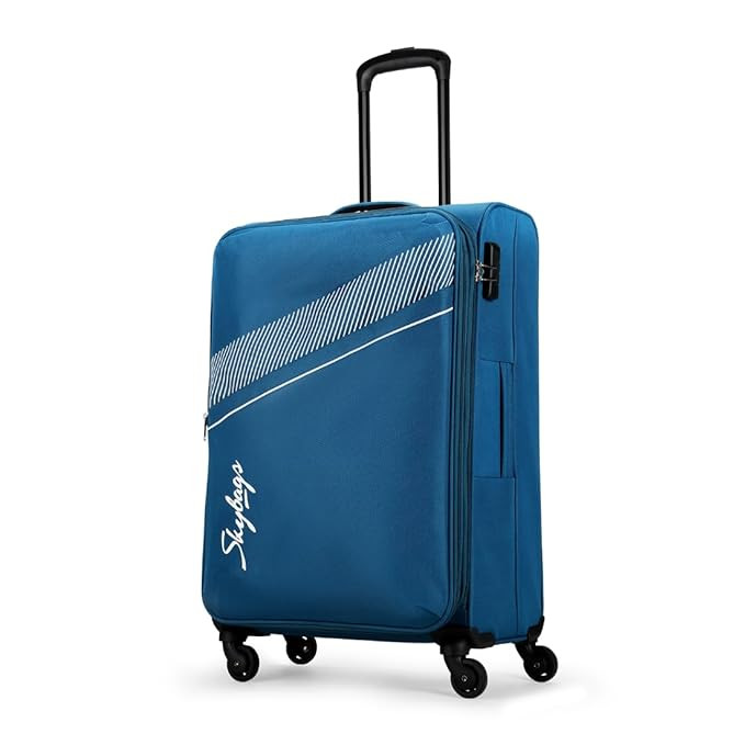 Skybags Trick Polyester Softsided 69 cm Cabin Stylish Luggage Trolley with 4 Wheels  Blue Trolley Bag - Unisex