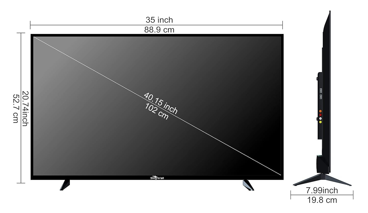 SKYWALL 102 cm 40 inches Full HD Smart LED TV 40SW-Google Black