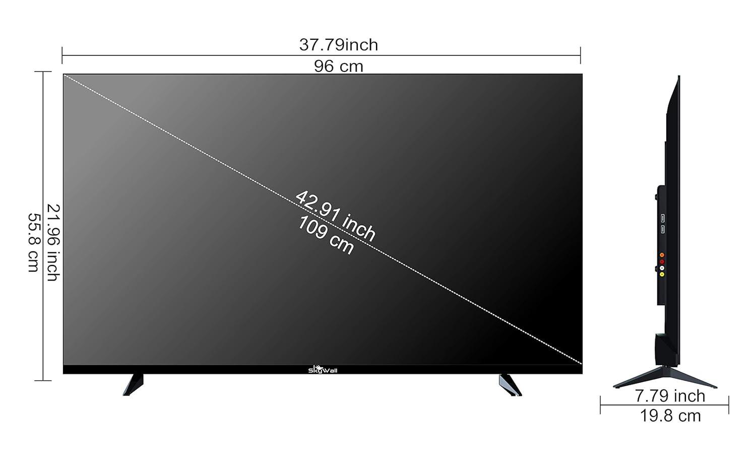 SKYWALL 10786 cm 43 inches Full HD LED Smart TV 43SW-VS Black