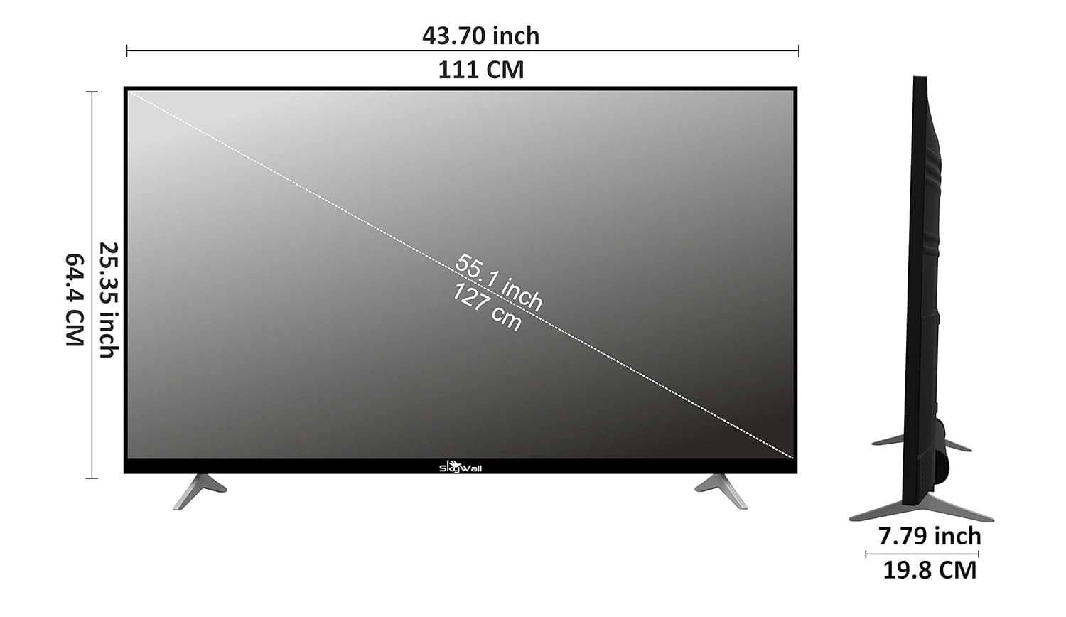 SKYWALL 1397 cm 55 inches 4K Ultra HD Smart LED TV 55SW-VS Black