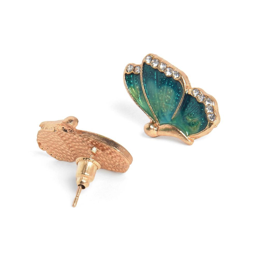 Buy Petite Blue Butterfly Diamond Stud Earrings Online | CaratLane