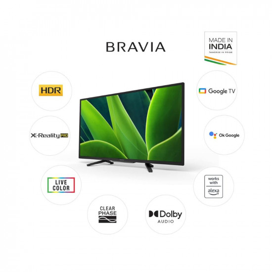 Soni Electronics Sony Bravia 80 cm 32 inches HD Ready Smart LED Google TV KD-32W830K Black 2022 Model  with Alexa Compatibility