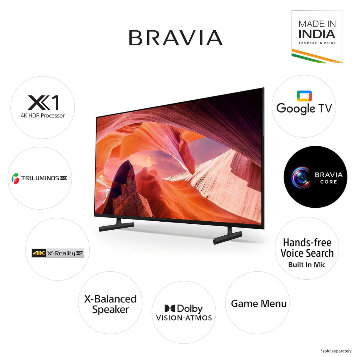 Sony Bravia 108 cm 43 inches 4K Ultra HD Smart LED Google TV KD-43X80L Black