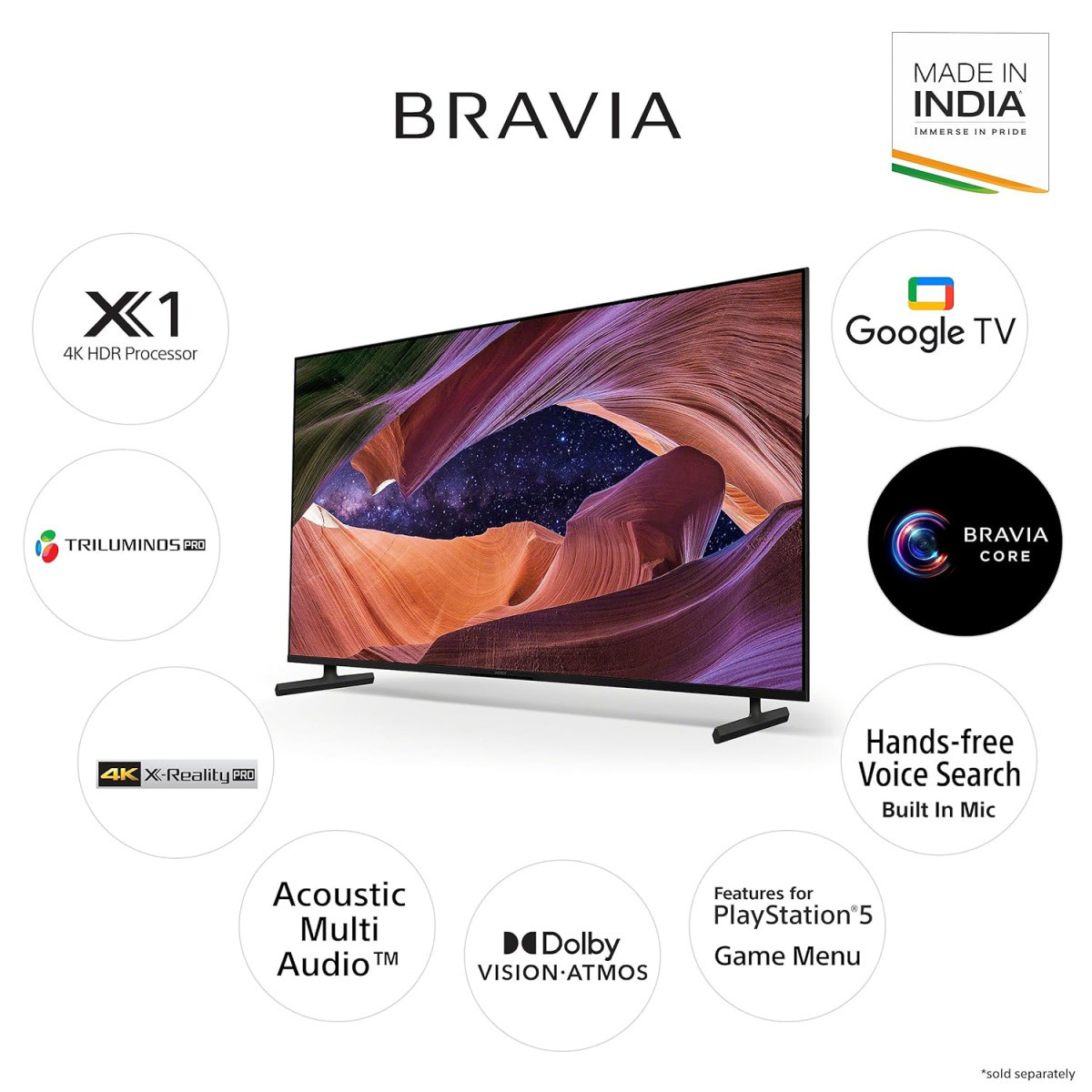 Sony Bravia 164 cm 65 inches 4K Ultra HD Smart LED Google TV KD-65X82L Black