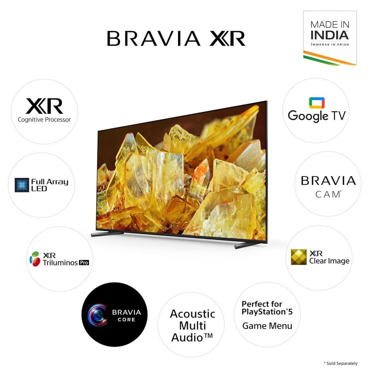 Sony Bravia 164 cm 65 inches XR Series 4K Ultra HD Smart Full Array LED Google TV XR-65X90L Black