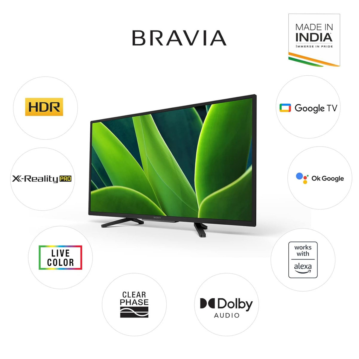 Sony Bravia 80 cm 32 inches HD Ready Smart LED Google TV KD-32W830K Black 2022 Model  with Alexa Compatibility