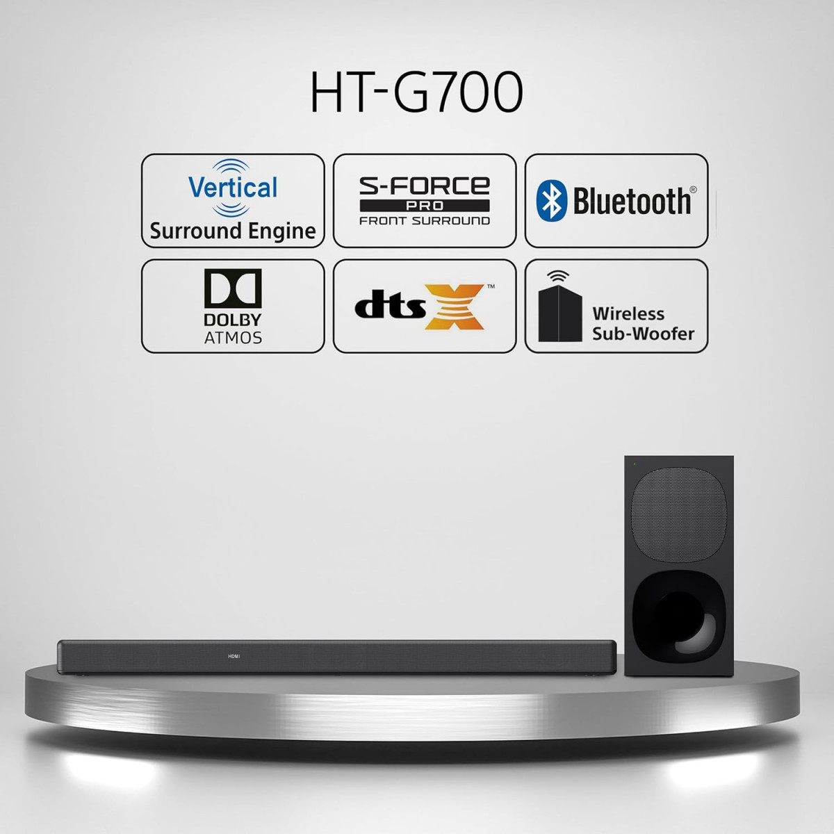 Sony HT-G700 31ch 4K Dolby AtmosDTSX Soundbar for TV with Wireless subwoofer 31ch Home Theater System 400W Surround SoundBluetooth Connectivity HDMI  Optical Connectivity 4k HDR - Black