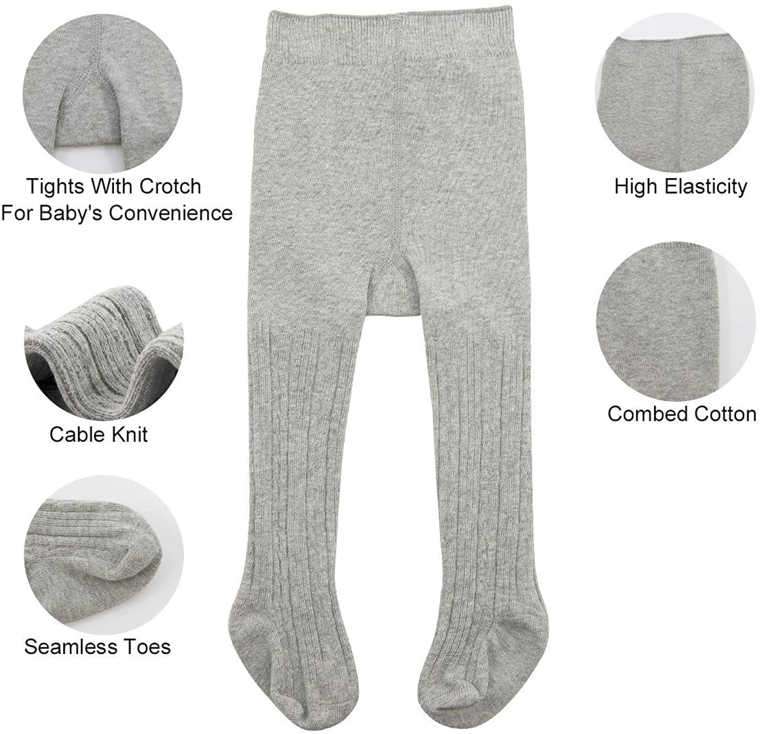 SYGA Baby Tights For Girls Soft Cotton Infant Leggings Toddler Solid Knit  Socks Newborn Warm Crochet