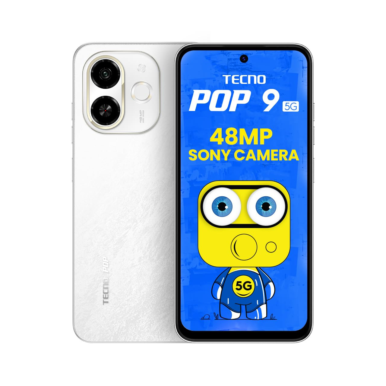 TECNO POP 9 5G Aurora Cloud 4GB64GB Segments 1st 48MP Sony AI Camera Segments 1st 5G with NFC  D6300 5G Processor 4 Year Lag Free Fluency 5000 mAh Battery Dual Speaker Without Charger