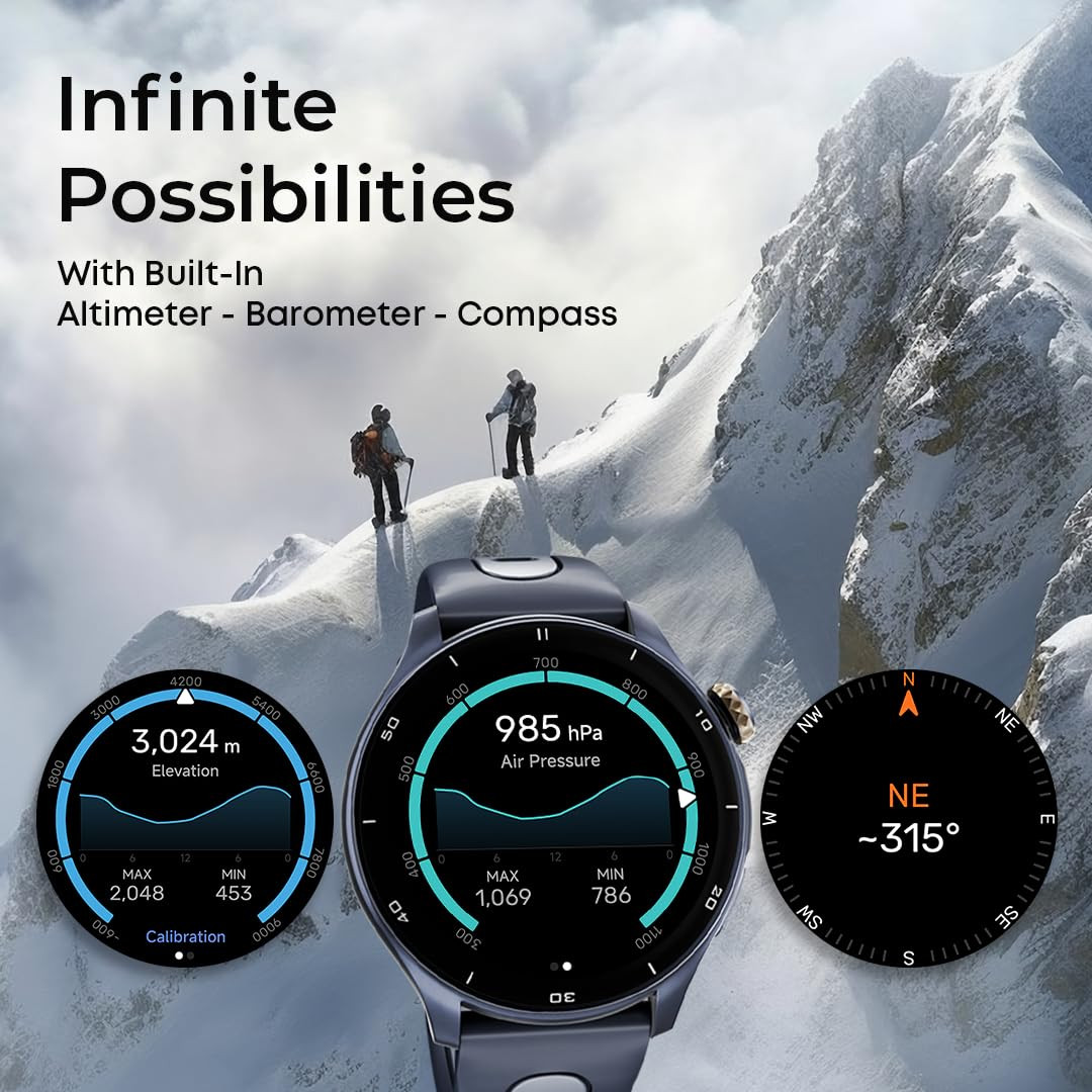 Titan Celestor Smartwatch with 143 AMOLED Display  AOD60Hz Fluid DisplayAdvanced GPS with Altimeter Barometer  CompassPiezoelectric CrownBT CallingNitroFast ChargeUpto 7 Day Battery3ATM