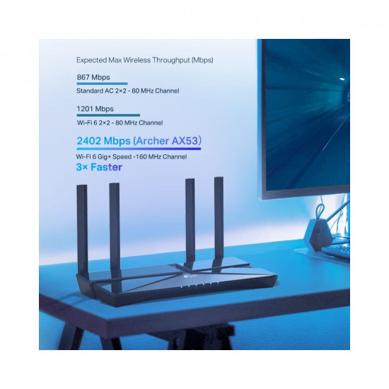 TP-Link Next-Gen Wi-Fi 6 AX3000 Mbps Gigabit Dual Band Smart Wireless  Router, OneMesh Supported, Dual-Core CPU,HomeShield, Ideal for Gaming  Xbox/PS4/Steam, Plug and Play (Archer AX53), Black - Buy TP-Link Next-Gen  Wi-Fi 6