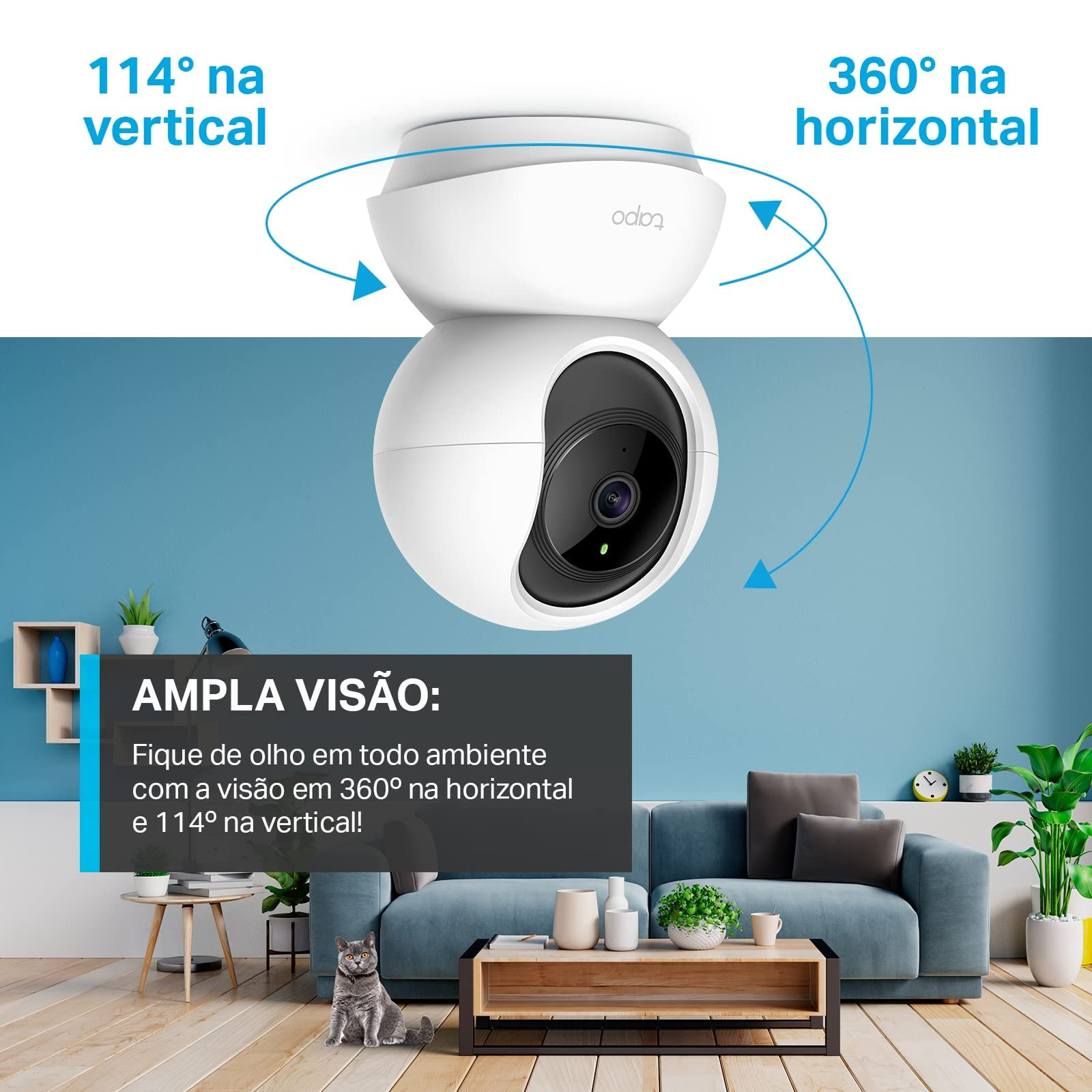 TP-Link Tapo C200 2MP 1080p Full HD WiFi Smart Camera Indoor Security CCTV  + SanDisk Ultra microSDXC UHS-I Card, 64GB, 140MB/s R