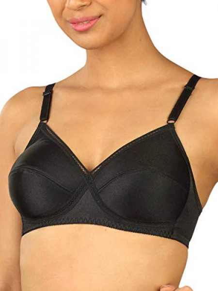 Triumph International Women's Synthetic Padded Wire Free Full Coverage Bra  Black