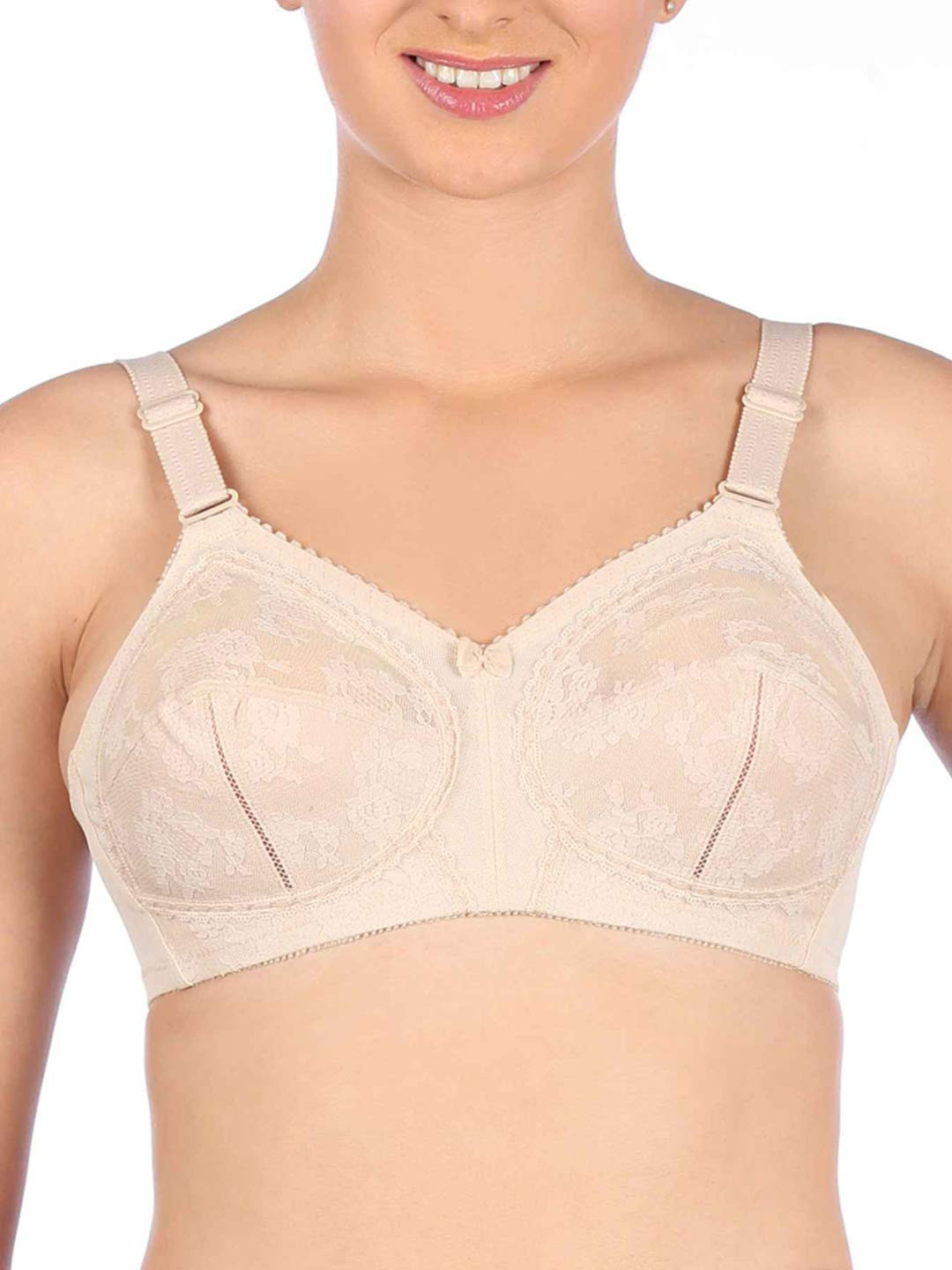 Triumph International Women's Synthetic Wire Free Full Cup Coverage Bra  (20I319_Beige_42G),Size -26C