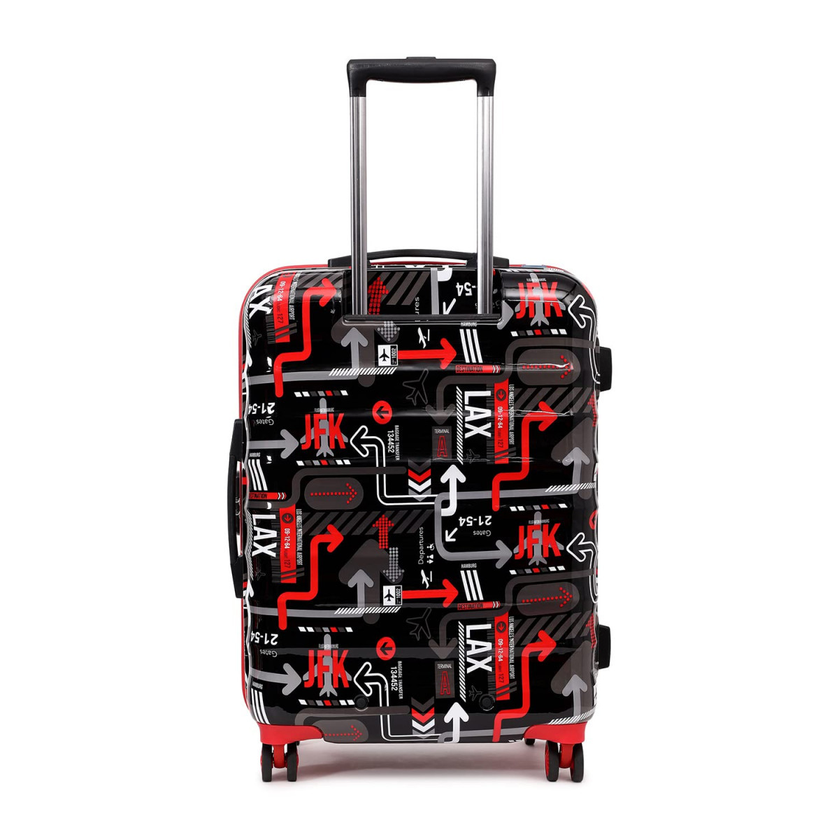 uppercase Jfk Trolley Bag Set Of 2 ML Check-In Luggage Hardsided Polycarbonate Printed Luggage Combination Lock 8 Wheel Bag Suitcase 2000 Days Warranty Black 31 X 53 X 755 Cm Spinner