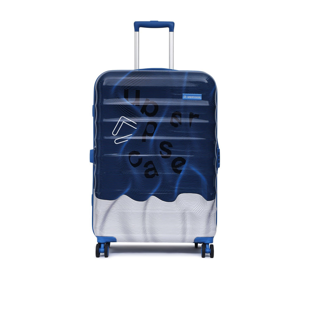 uppercase Ripple Trolley Bag Set Of 3 SML Hard Cabin  Check-In Trolley Bag Combination Lock 8 Wheel Suitcase For Men  Women 2000 Days Warranty Blue 31 X 53 X 755 Cm Spinner