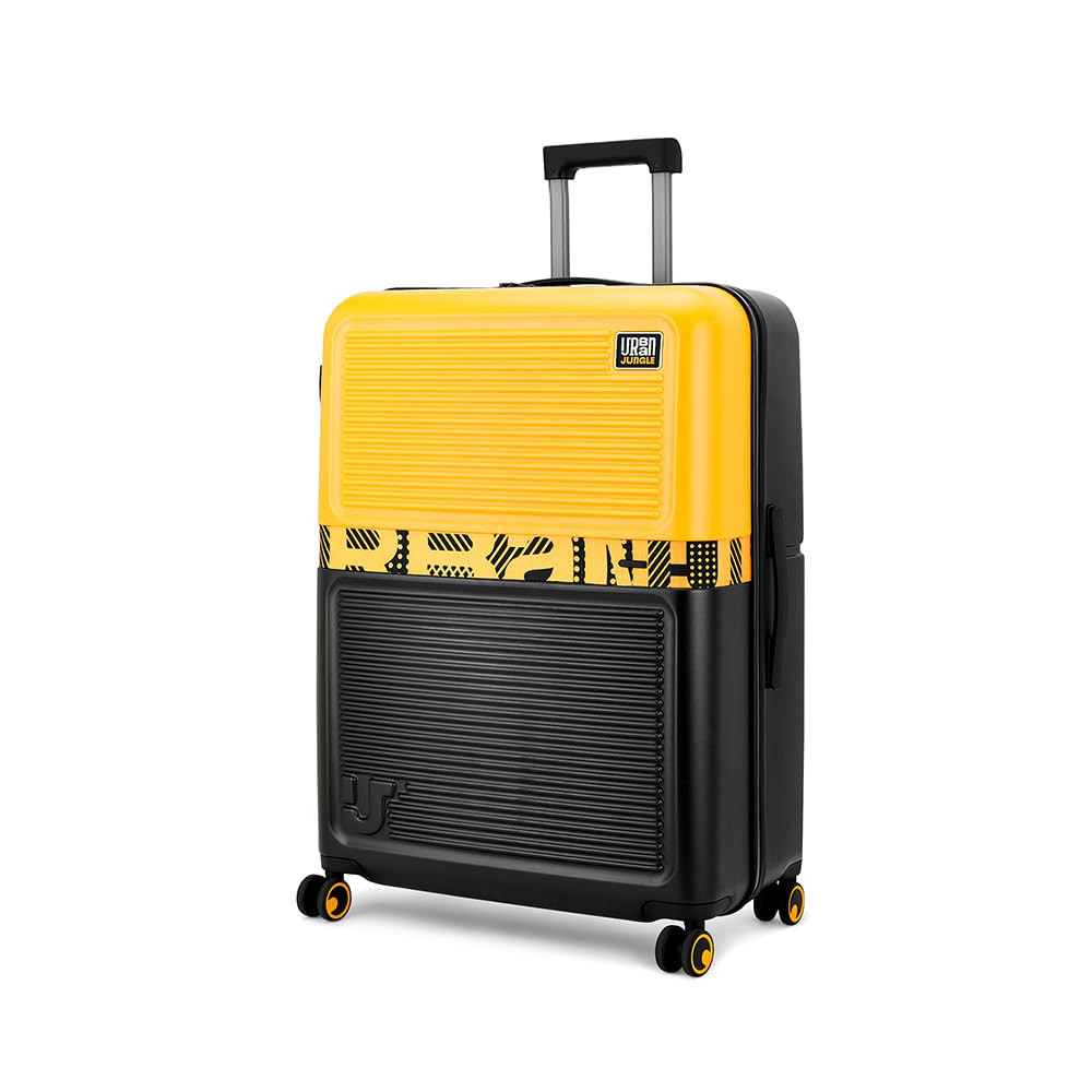 Urban Jungle Premium Trolley Bags for Travel Large Check-in Suitcase 75 cm Hard Luggage with 8 Wheels  TSA Lock for Men and Women Sundaze Yellow