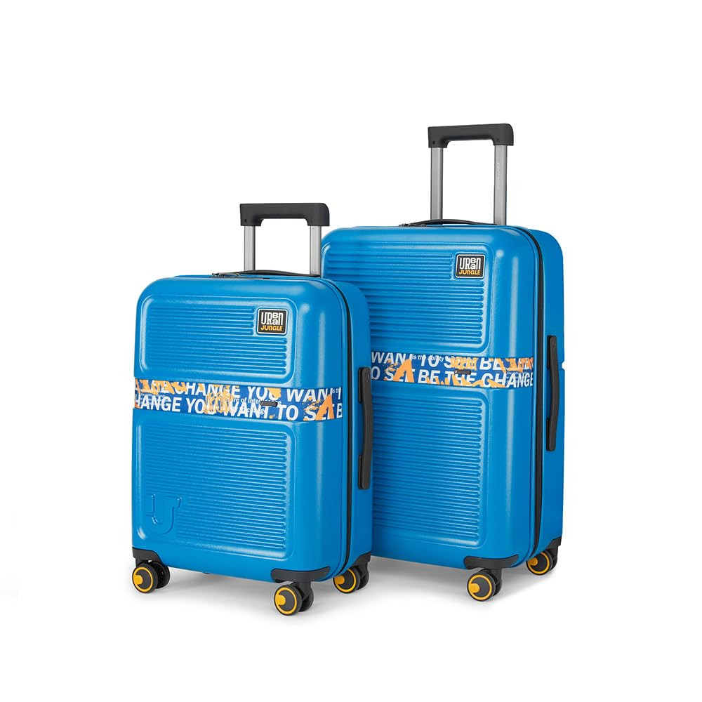 Urban Jungle Premium Trolley Bags for Travel Set of 2 Small  Medium Suitcase 55cm  65cm Cabin and Check-in Luggage with 8 Wheels  TSA Lock Coastal Blue