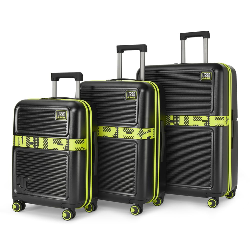 Urban Jungle Premium Trolley Bags for Travel Set of 3 Small Medium  Large Suitcase 55cm 65cm  75cm Cabin and Check-in Luggage with 8 Wheels  TSA Lock - Midnight Glow