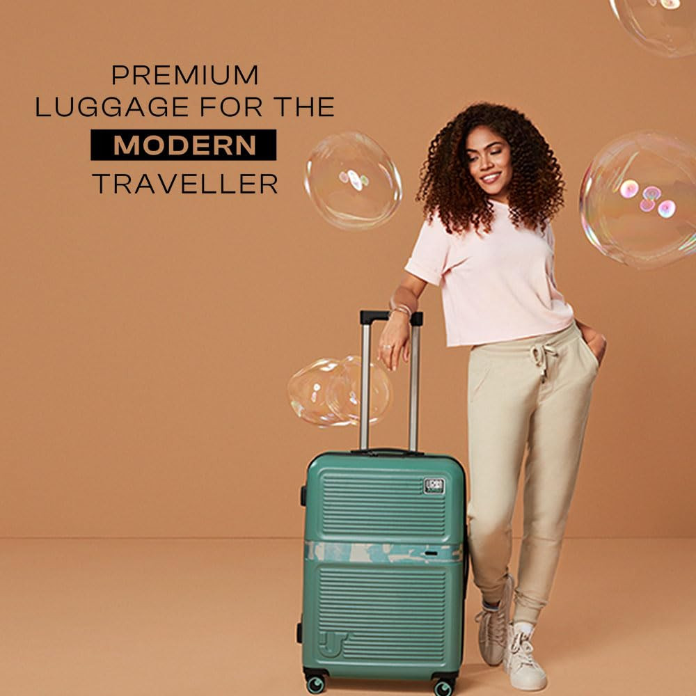 Urban Jungle Premium Trolley Bags for Travel Set of 3 Small Medium  Large Suitcase 55cm 65cm  75cm Cabin and Check-in Luggage with 8 Wheels  TSA Lock - Matcha Green