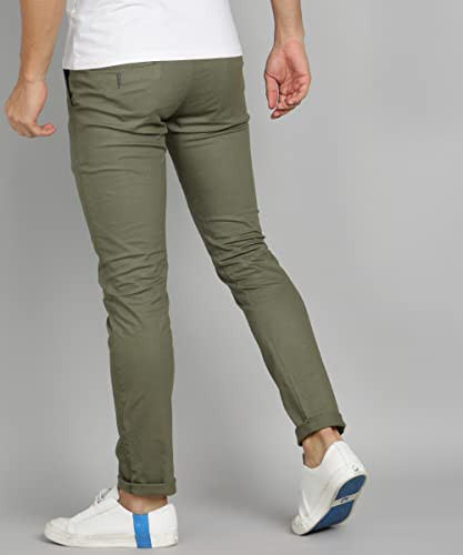 Olive Green Cotton Dress Pants - Acustom Apparel
