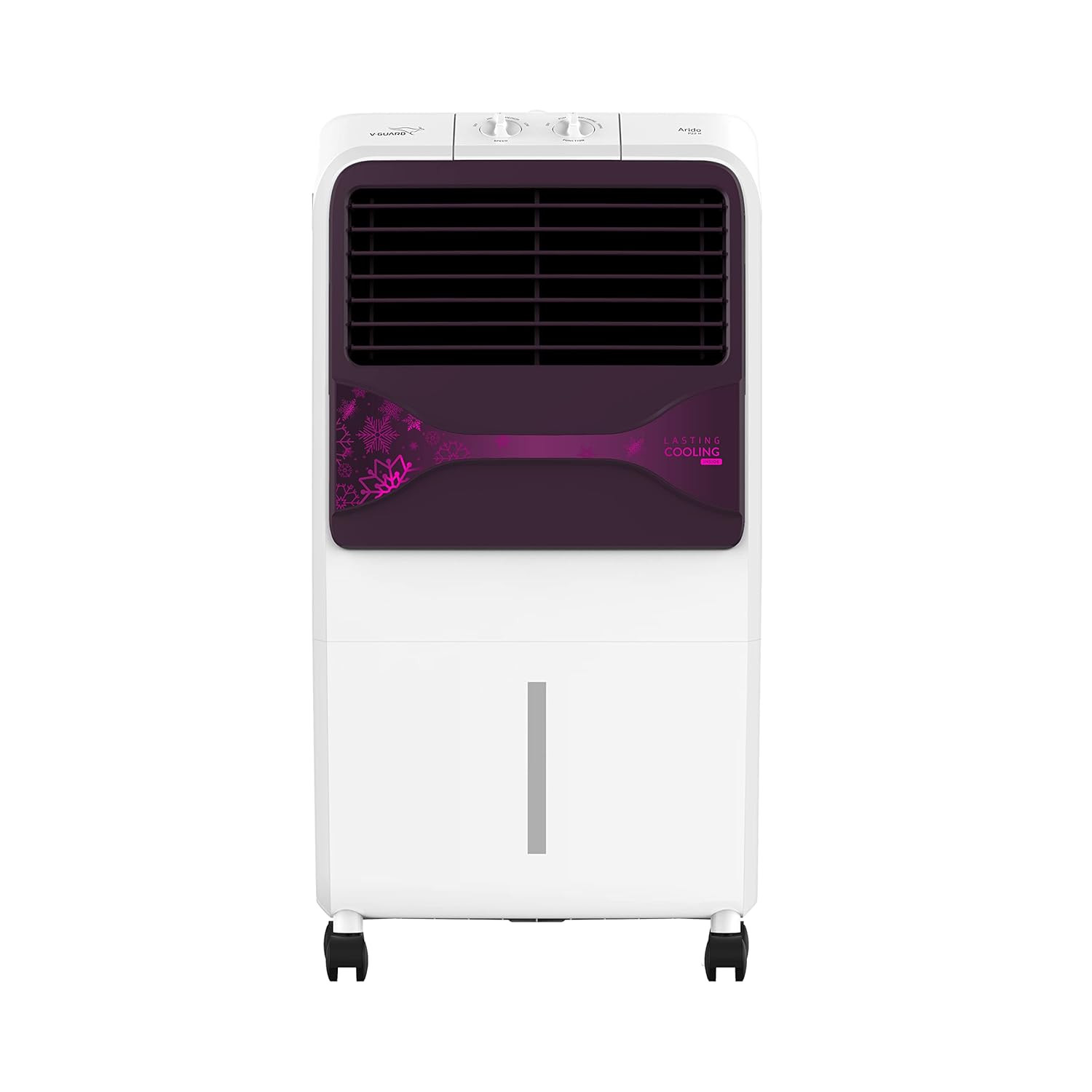 V-Guard Arido P22 H Air Cooler For Home  22 Litre  Air Delivery -1100 M3H  Two Years ManufacturerS Warranty On Motor  Pump White  Purple