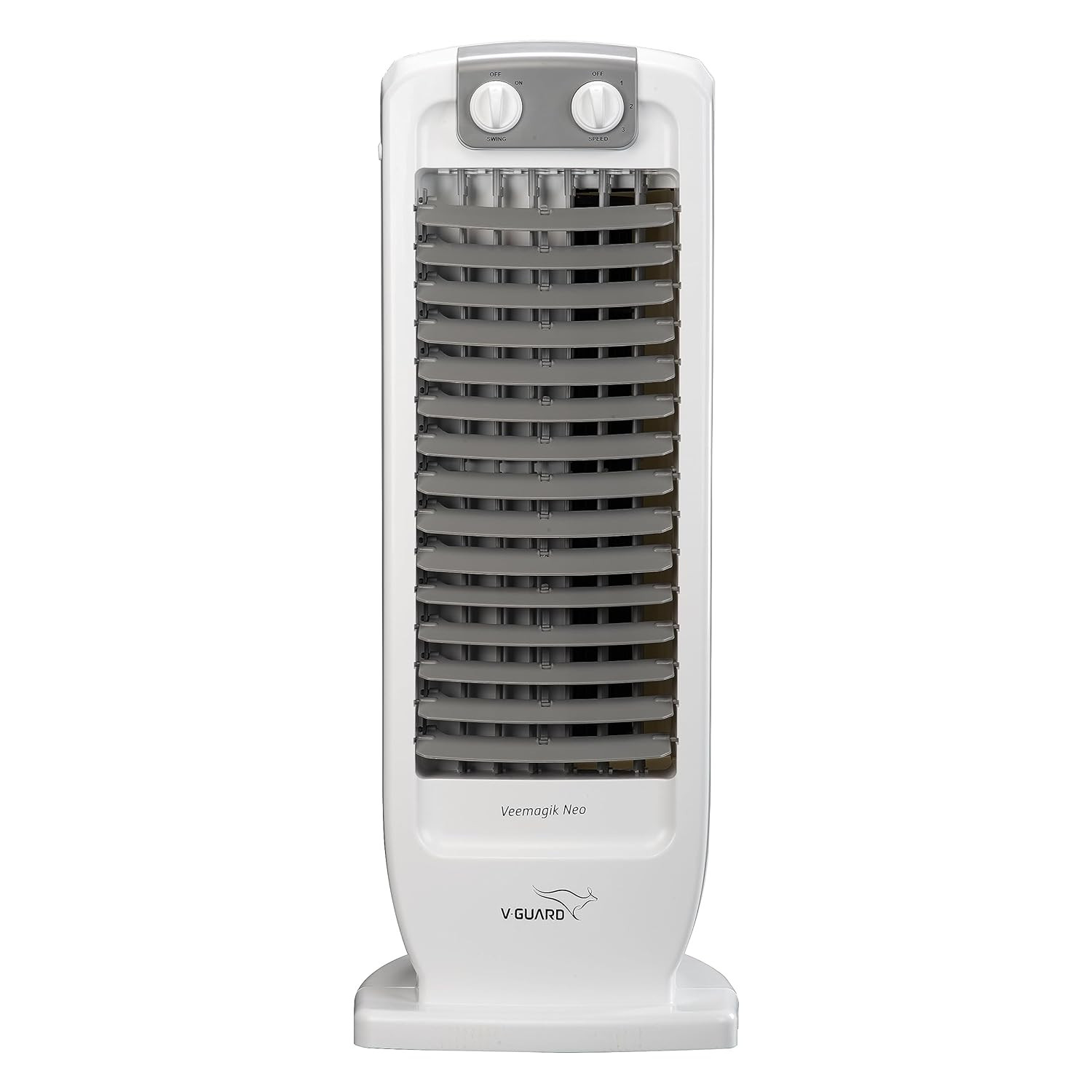 V-Guard Veemagik Neo 17 435cm Tower Fan  1300 RPM 2401 CFM Air Flow  Grey White