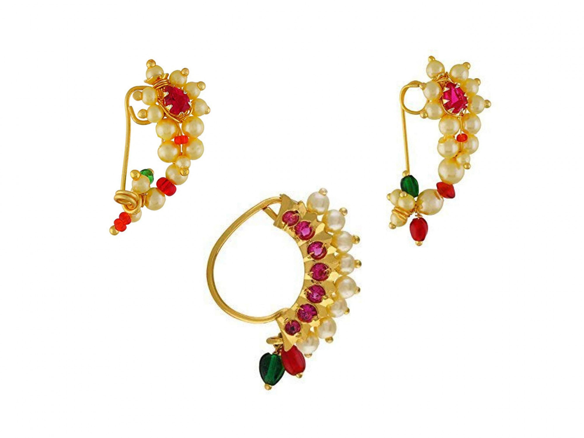 Buy Indian Nose Rings Nose studs Punjabi Jewelry hoop nose rings – Karizma  Jewels