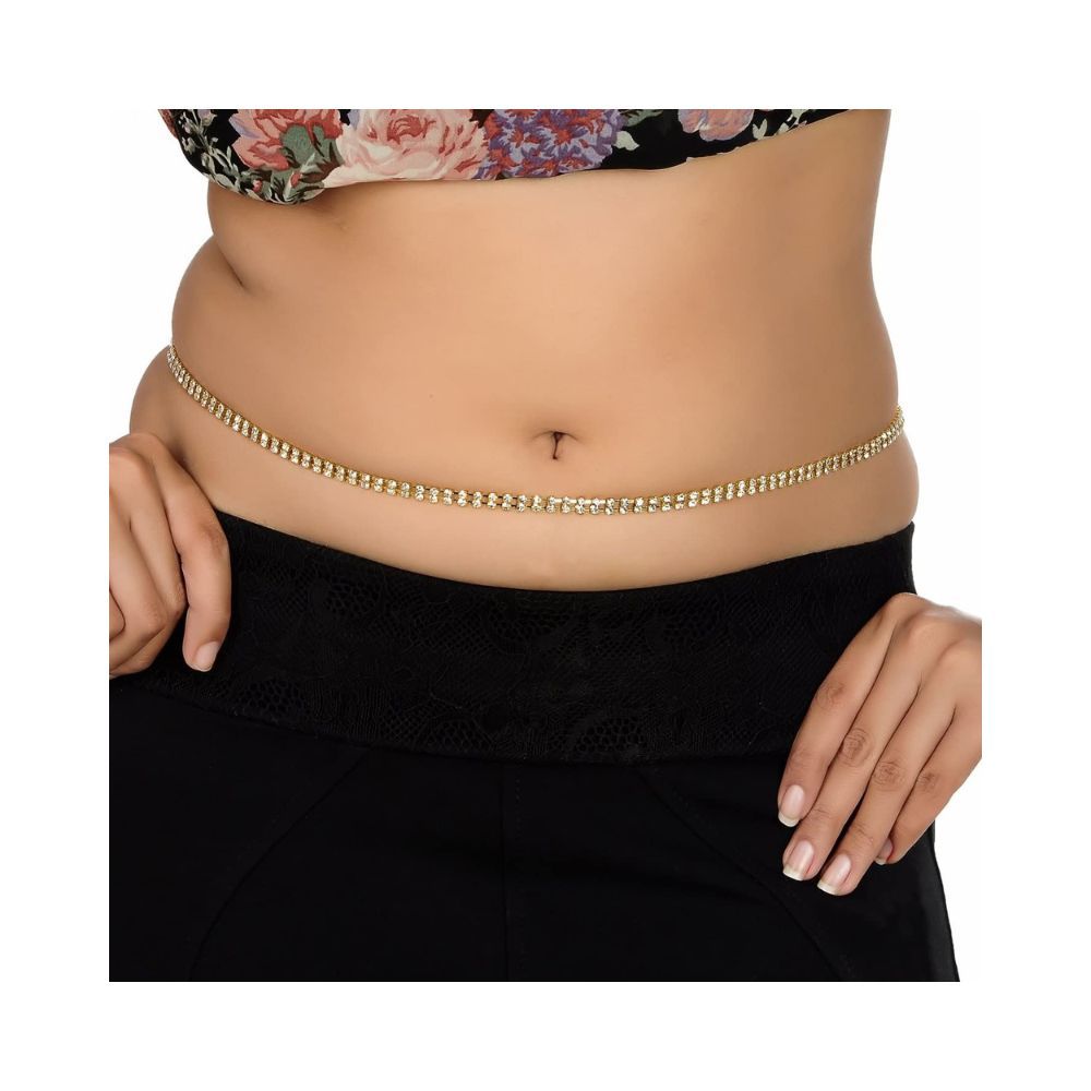 VAMA Fashions Gold Plated 2 Line Belly Body Hip Chain Waist Belt kamarband  for Girls 