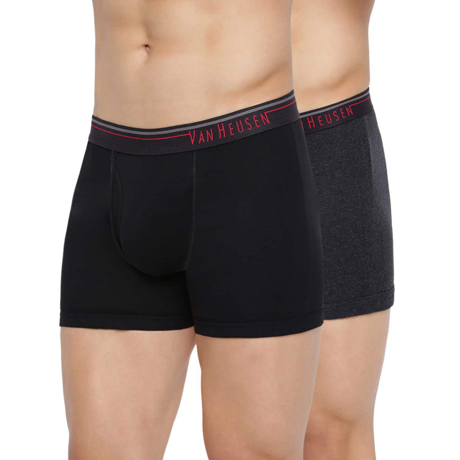 Van Heusen Men Boxer Briefs - 100% Combed Cotton - Pack Of 2 - Anti  Bacterial, Colour Fresh, Moisture Wicking_10032_Anthra Mel, Pure Black_S :  : Fashion