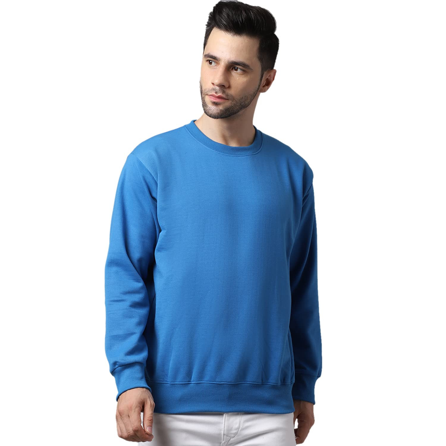 VIMAL JONNEY Men Regular Fit Round Neck Sweatshirt Blue XX