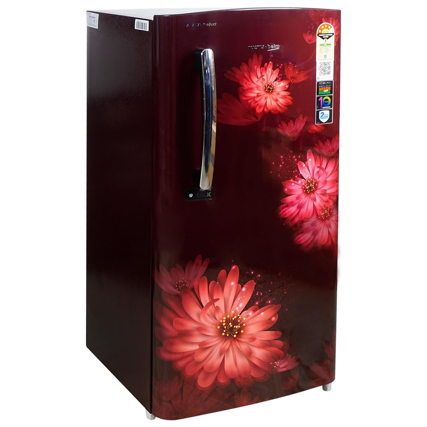 Voltas Beko 185 L 4 Star Direct Cool Single Door Refrigerator with Harvest Fresh Technology RDC220BW0DWE0MH000GD Dahlia Wine