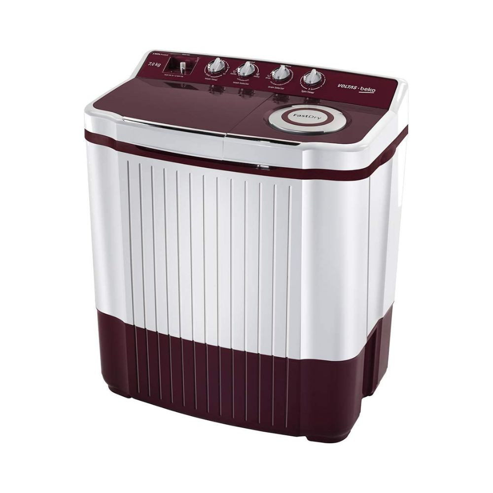 VOLTAS BEKO 7 Kg 5 Star Semi-Automatic Top Loading Washing Machine WTT70ALIM Burgundy