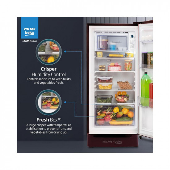 Voltas Beko A TATA Product 183 L 5 Star Made-In-India Direct Cool Refrigerator With Base Drawer RDC215A  W0FLETM0B00GO Fairy Flower LilacArshi