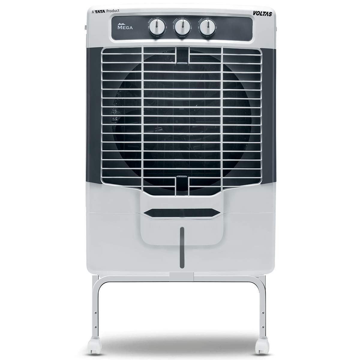 Voltas Mega 70 70L Desert Air Cooler Honeycomb Pad Cooling Castor Wheels 3 Speed Settings