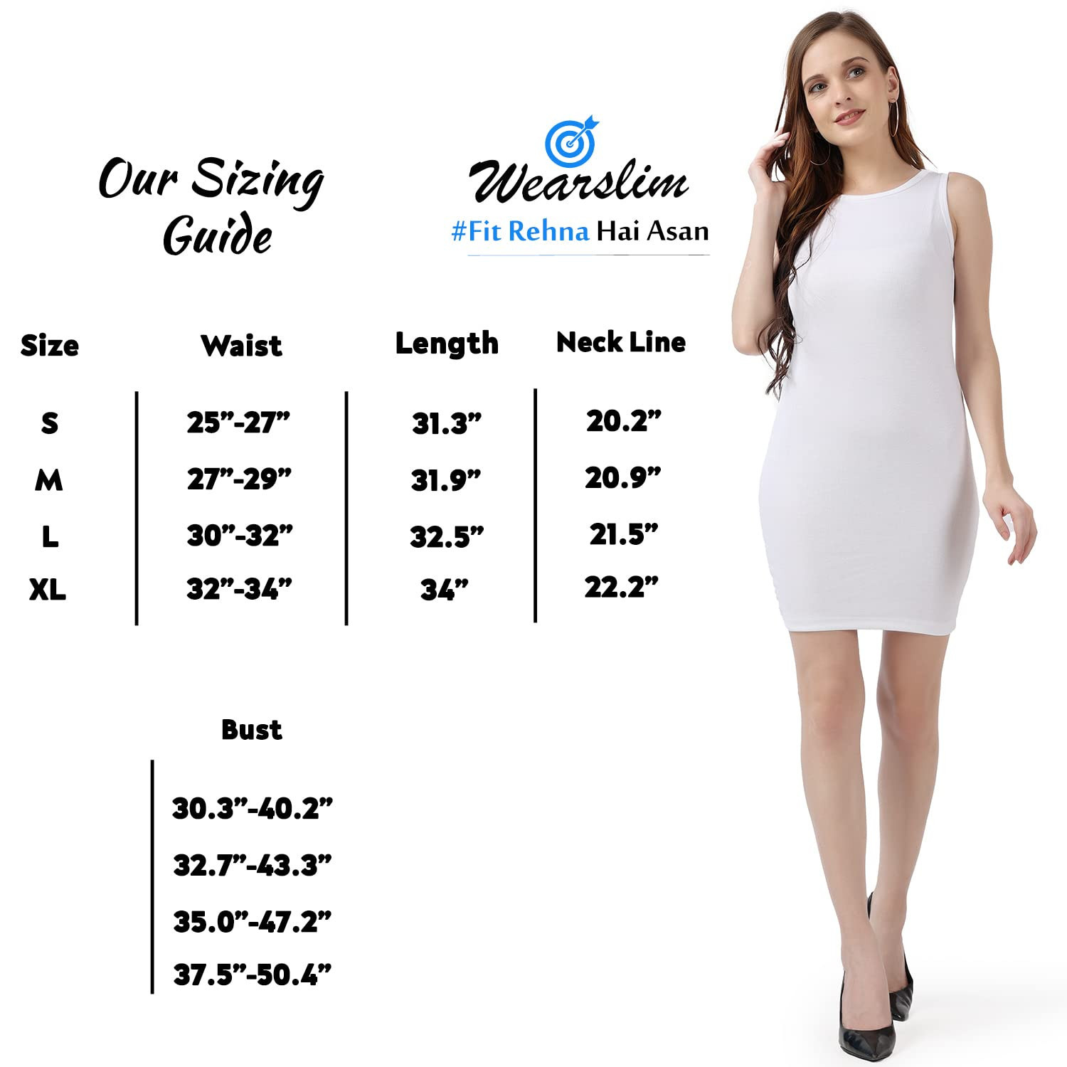 Wearslim Women's Mini Dress Bodyshaper Pure Cotton Summer Bodycon Dresses  for Women - White,Size L