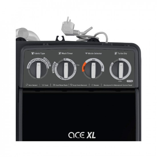 Whirlpool 105 Kg Ace XL Semi-Automatic Top Loading Washing Machine Ace XL 105 Grey In-Built Heater 3D Scrub TechnologyRomiv