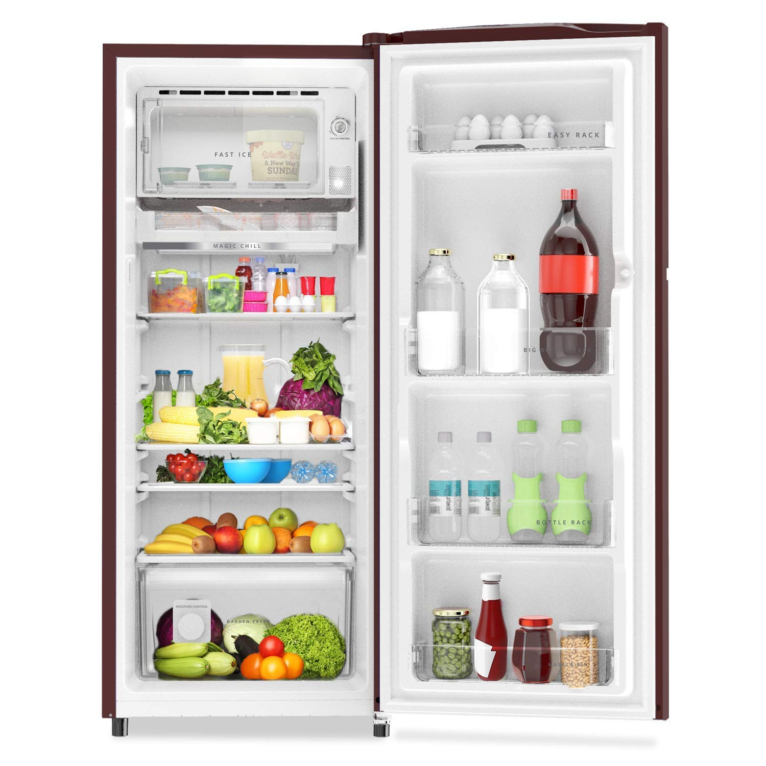 Whirlpool 200 L Direct Cool Multi-Door Refrigerator 215 Impro Prm 3S Wine Mulia Red