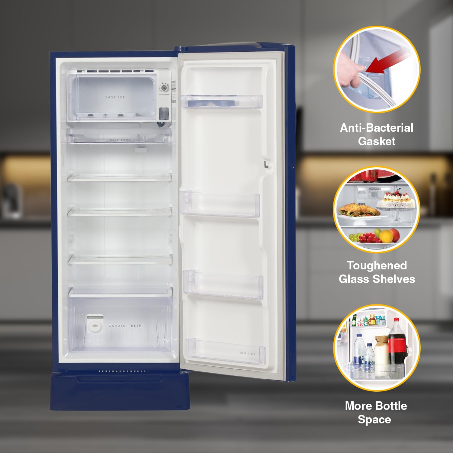 Whirlpool 207 L 5 Star Icemagic Pro Inverter Direct-Cool Single Door Refrigerator 230 IMPRO ROY 5S INV SAPPHIRE ABYSS-Z Base Stand with Drawer 2023 Model