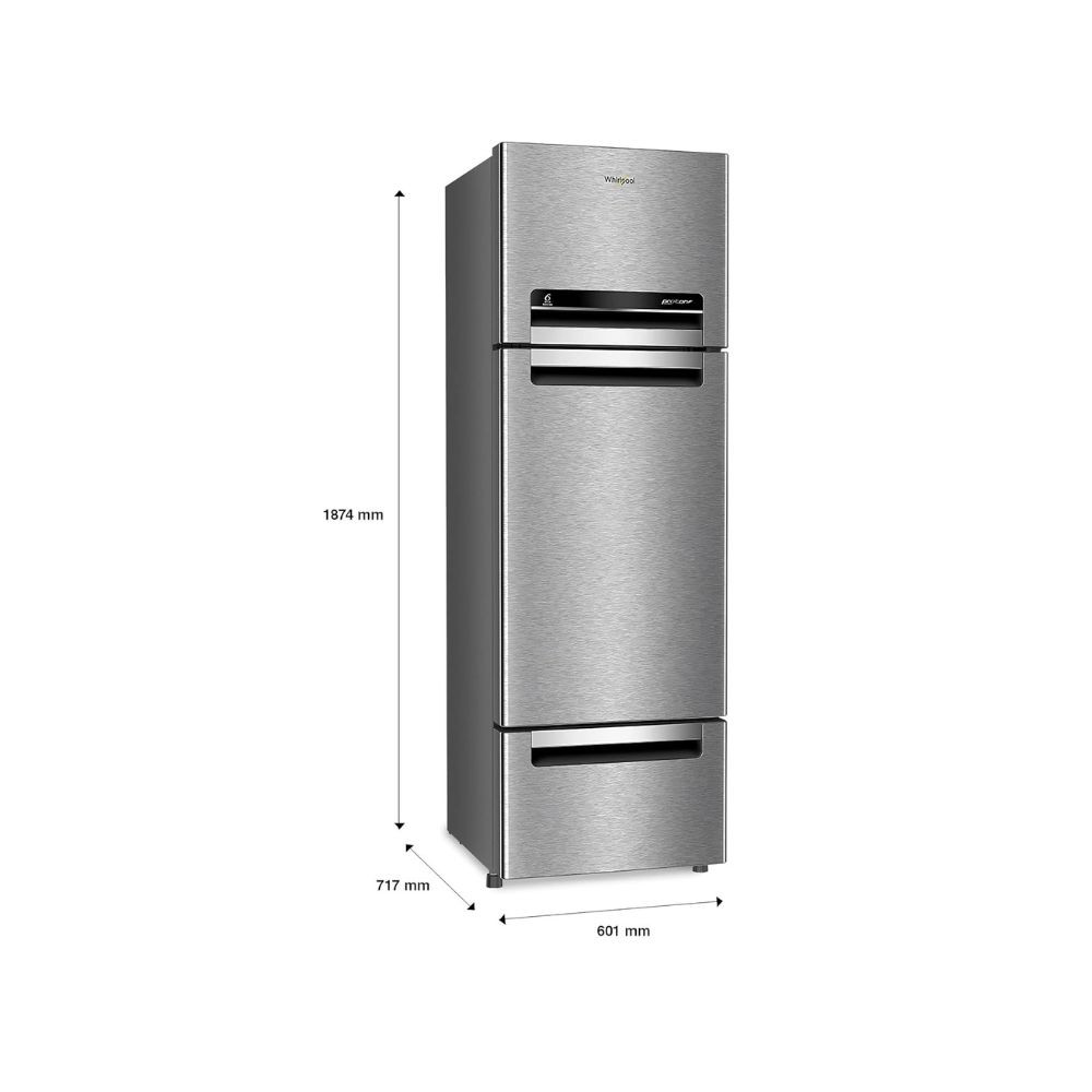 Whirlpool 300 L Frost Free Triple-Door RefrigeratorFP 343D Protton Roy Alpha Steel