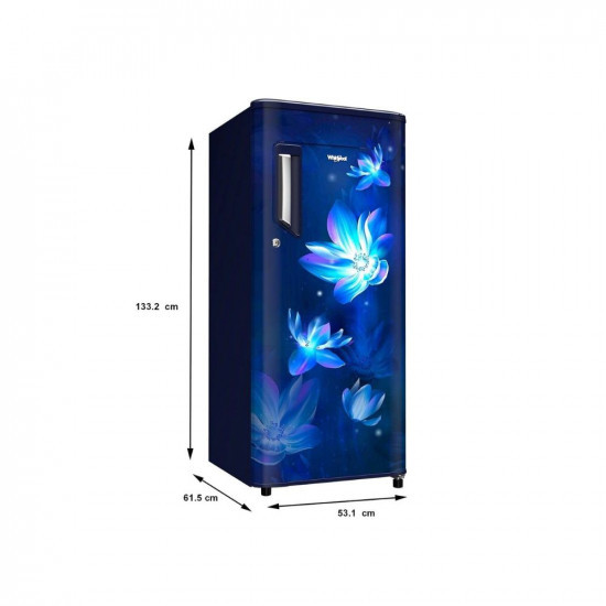 Whirlpool Direct Cool Icemagic Powercool 200L Single Door Refrigerator No1 In Icemaking 3 Star Sapphire Flower Rain REF 71998Romiv