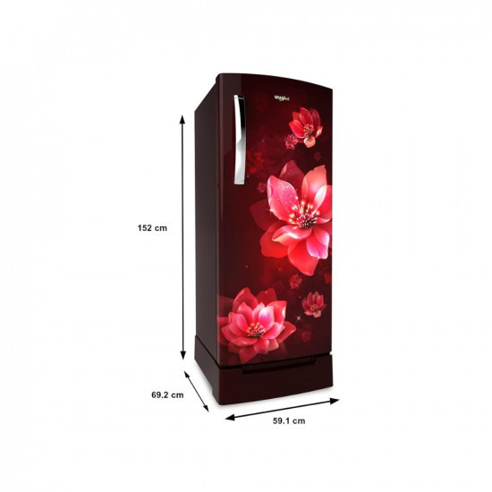 Whirlpool Ice Magic PRO 215 L 3 Star Direct-Cool Single Door Refrigerator 230 IMPRO ROY 3S Wine Mulia 2022 ModelRomiv